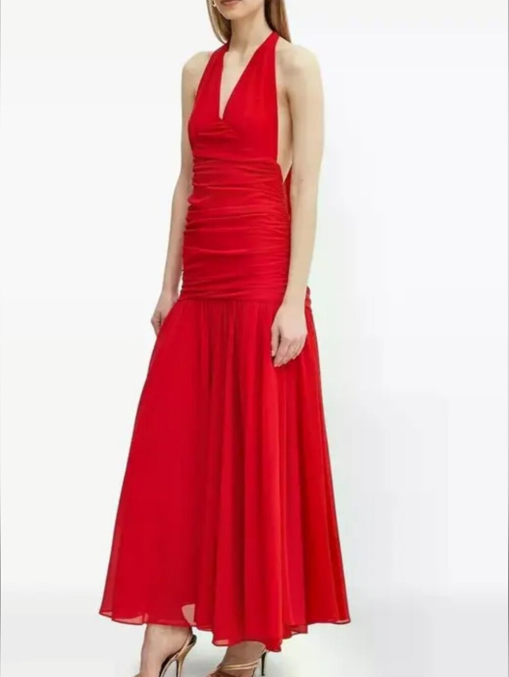 Bardot Red Halter Ruched Maxi Dress small
Flaw size M US6 new with tags